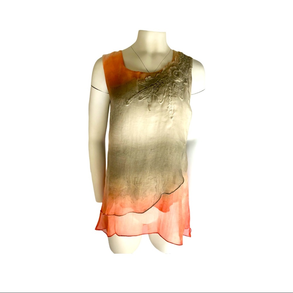 Vintage Brand Ombre High Low Layered Tank Top